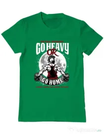 Tricou ADLER barbat Go heavy or go home Verde mediu