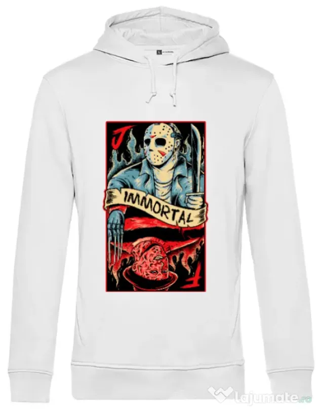 Hoodie barbat cu gluga Immortal Alb