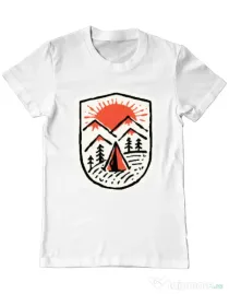 Tricou ADLER barbat Sunset camp Alb