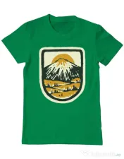 Tricou ADLER barbat Hand drawn mountains Verde mediu 