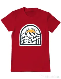 Tricou ADLER barbat Mountain beauty Rosu
