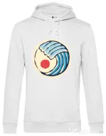 Hoodie barbat cu gluga Great wave Alb
