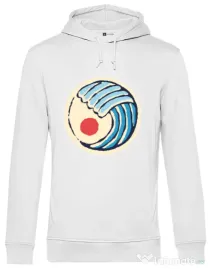 Hoodie barbat cu gluga Great wave Alb