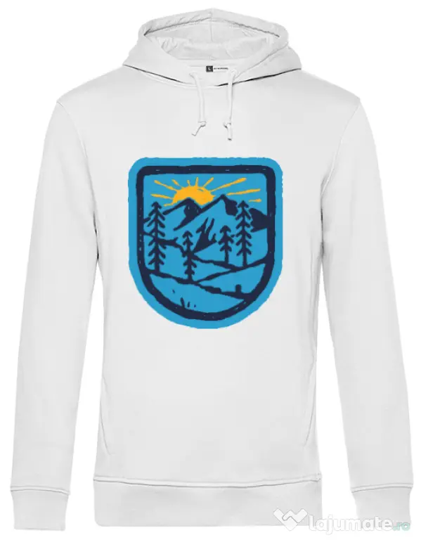 Hoodie barbat cu gluga Great nature Alb