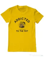 Tricou ADLER barbat Addicted to the pot Galben