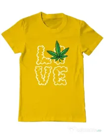 Tricou ADLER barbat Love weed Galben