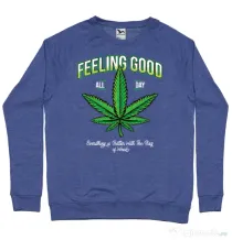 Bluza ADLER barbat Good ganja Albastru melanj