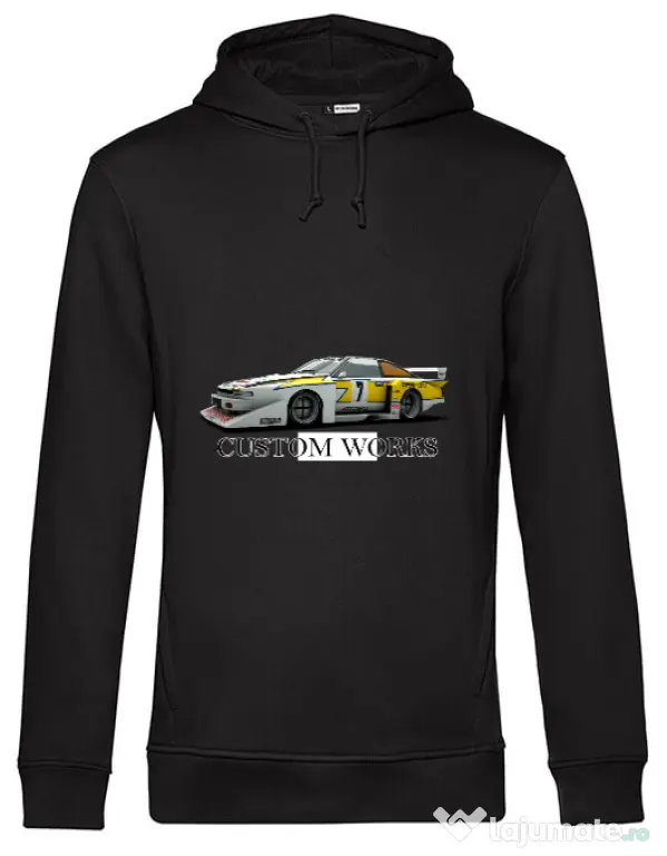 Hoodie barbat cu gluga Racing Car Negru