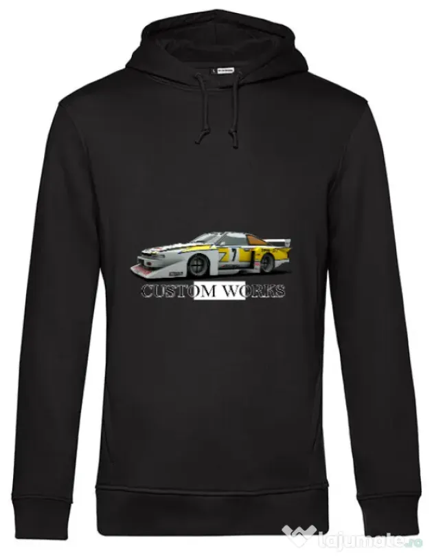 Hoodie barbat cu gluga Racing Car Negru