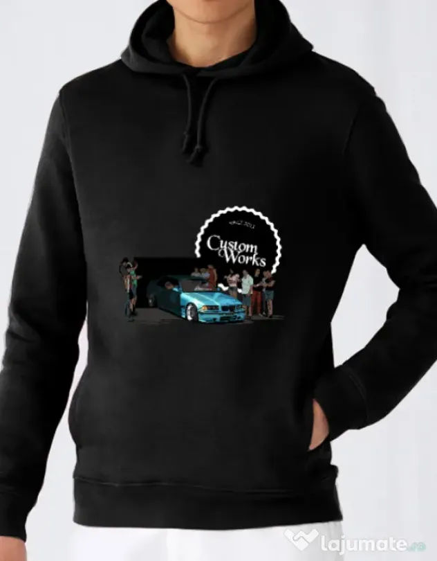 Hoodie barbat cu gluga E36 Fans Negru