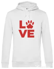 Hanorac barbat cu gluga Love Kola Kariola Rosu Alb
