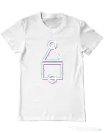 Tricou personalizat barbat Glitch Squid Game Alb