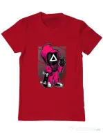 Tricou personalizat barbat Squid Game 4 Rosu