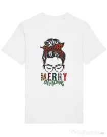 Tricou STANLEY STELLA barbat Pin Up Christmas Alb