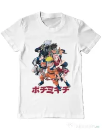 Tricou personalizat barbat Naruto Ninja Team Alb