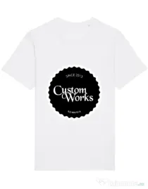 Tricou STANLEY STELLA barbat Logo Custom Works Alb