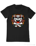 Tricou personalizat barbat Death and Flower Negru