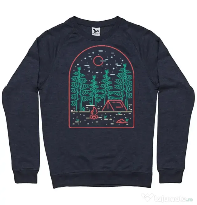 Bluza personalizata barbat Camping Denim inchis