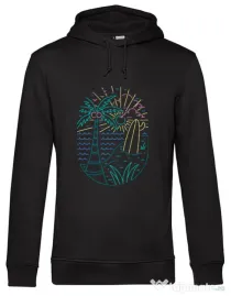 Hanorac barbat cu gluga Beach Neon Negru