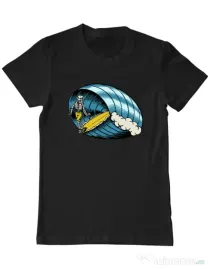 Tricou personalizat barbat Surf Nose Negru