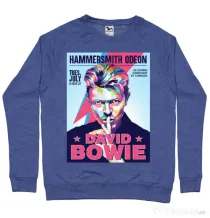 Bluza personalizata barbat David Bowie Albastru melanj