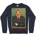 Bluza personalizata barbat Kurt Cobain Denim inchis