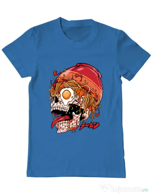 Tricou personalizat barbat spicy skull Albastru azuriu