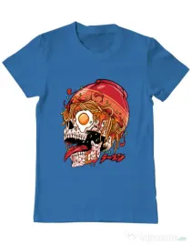 Tricou personalizat barbat spicy skull Albastru azuriu