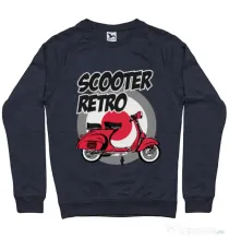 Bluza personalizata barbat SCOOTER RETRO RED COLOR Denim inchis