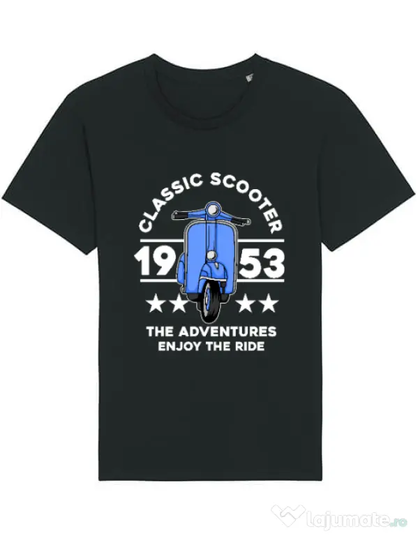 Tricou STANLEY STELLA barbat CLASSIC SCOOTER ADVENTURES Negru