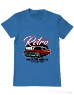 Tricou personalizat barbat retro motorshow Albastru azuriu