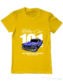 Tricou personalizat barbat RETRO CAR 101 Galben