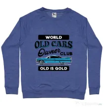 Bluza personalizata barbat OLD CARS CLUB Albastru melanj