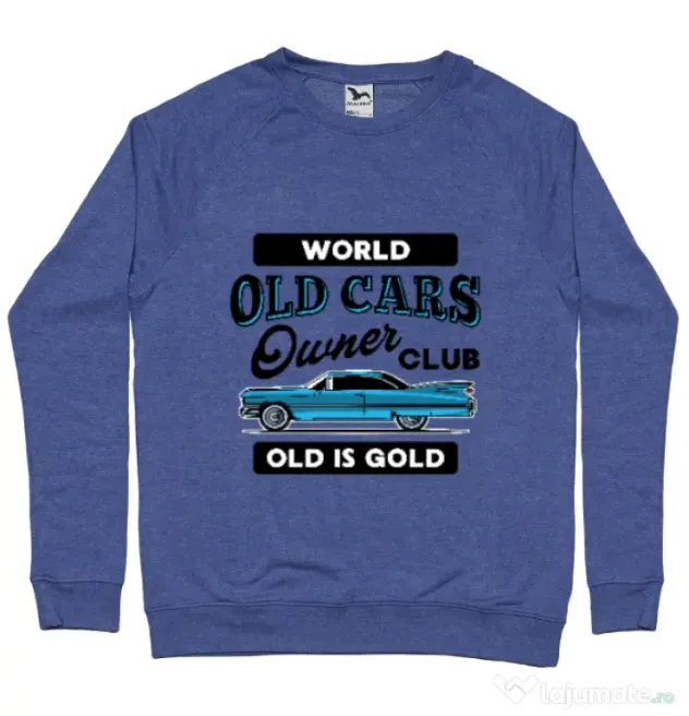 Bluza personalizata barbat OLD CARS CLUB Albastru melanj