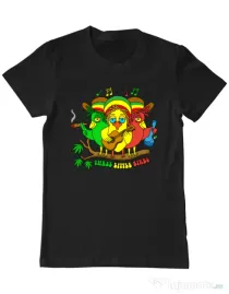 Tricou personalizat barbat Three Little Birds Negru