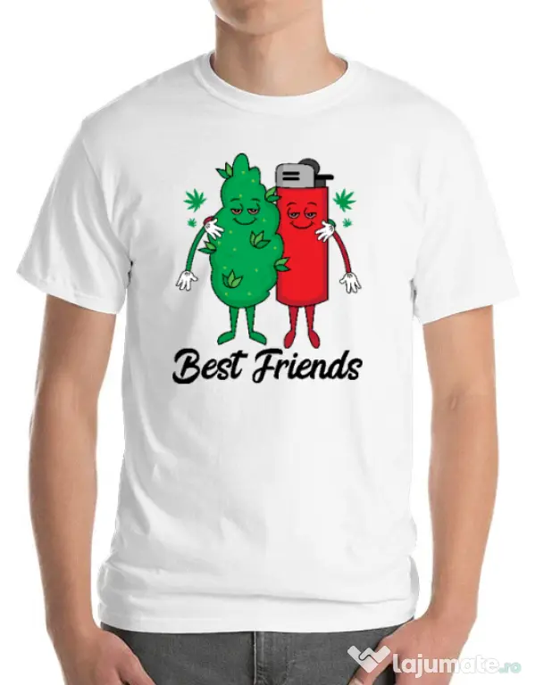 Tricou personalizat barbat Best Friends Alb