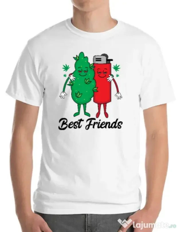 Tricou personalizat barbat Best Friends Alb