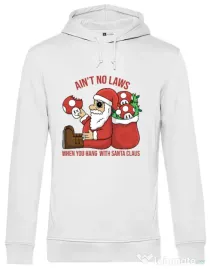 Hanorac barbat cu gluga Stoned Santa Alb