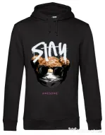 Hanorac barbat cu gluga Stay awesome Negru