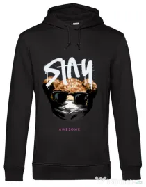 Hanorac barbat cu gluga Stay awesome Negru