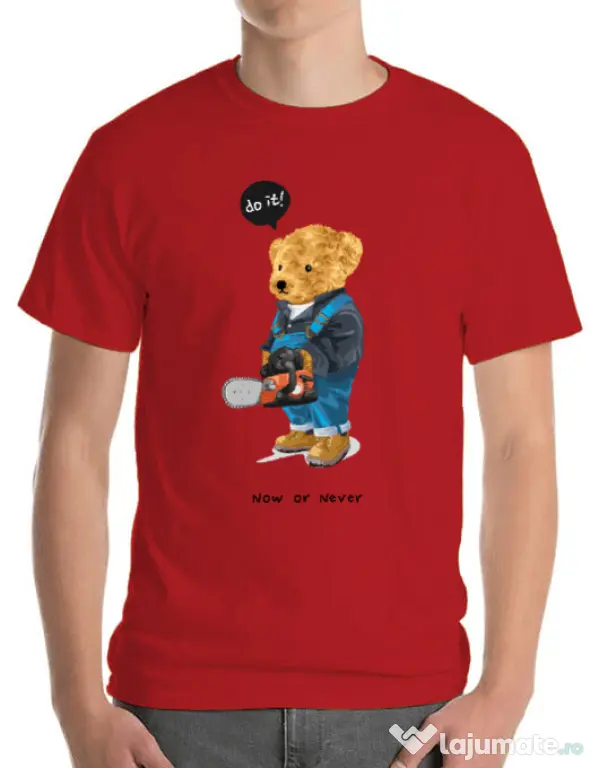 Tricou personalizat barbat Now or never Rosu