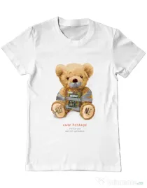 Tricou personalizat barbat Cute hostage Alb