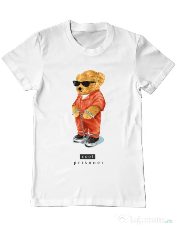 Tricou personalizat barbat Cool prisoner Alb