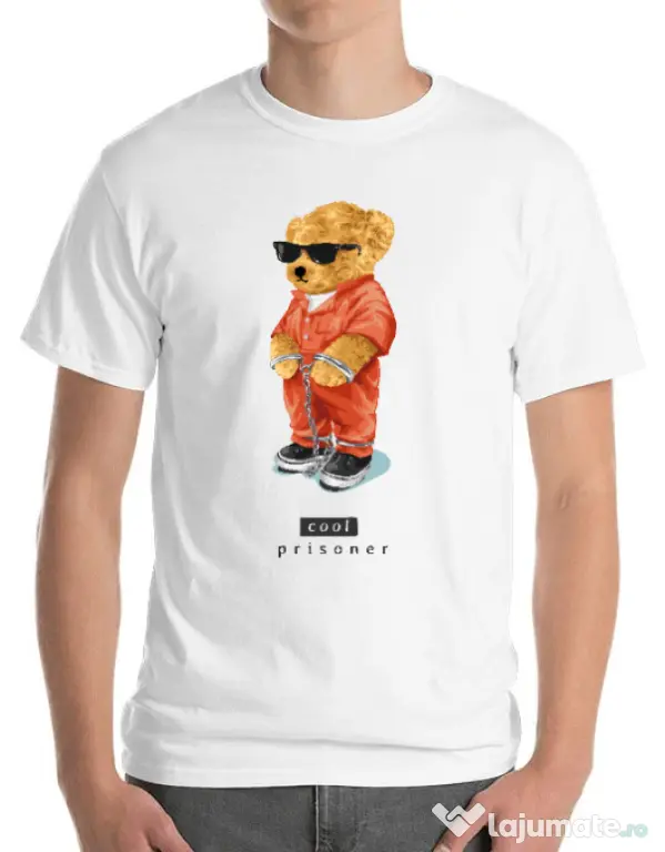 Tricou personalizat barbat Cool prisoner Alb