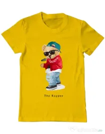 Tricou personalizat barbat Bear Rapper Galben