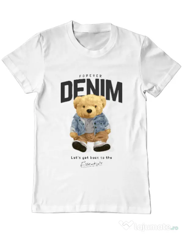 Tricou personalizat barbat Forever Denim Alb