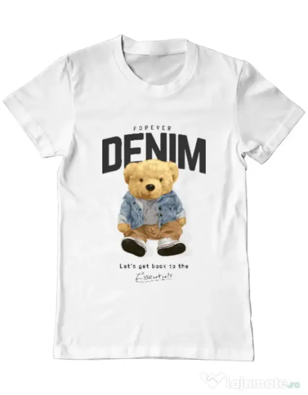 Tricou personalizat barbat Forever Denim Alb
