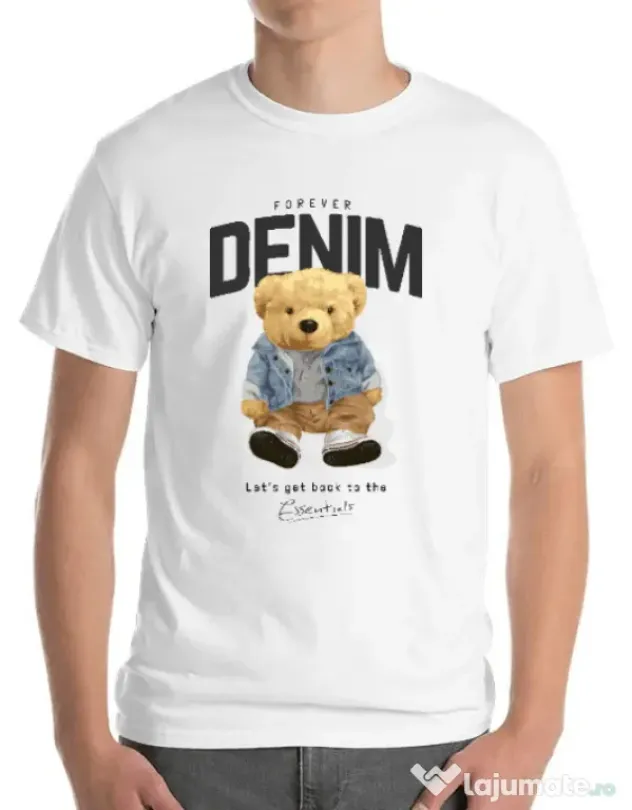 Tricou personalizat barbat Forever Denim Alb