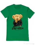 Tricou personalizat barbat Stay High Verde mediu