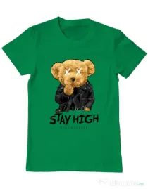 Tricou personalizat barbat Stay High Verde mediu